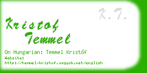 kristof temmel business card